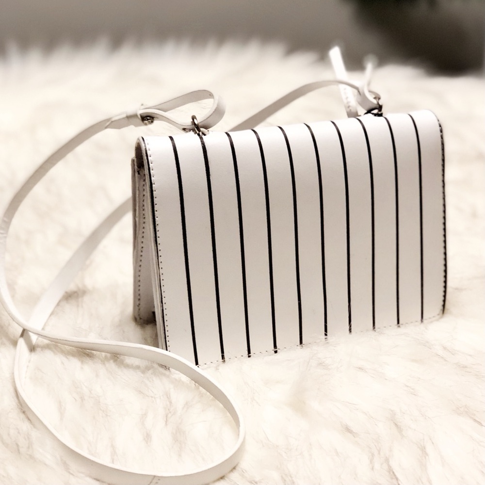 ZARA | Leather Striped Crossbody Bag
